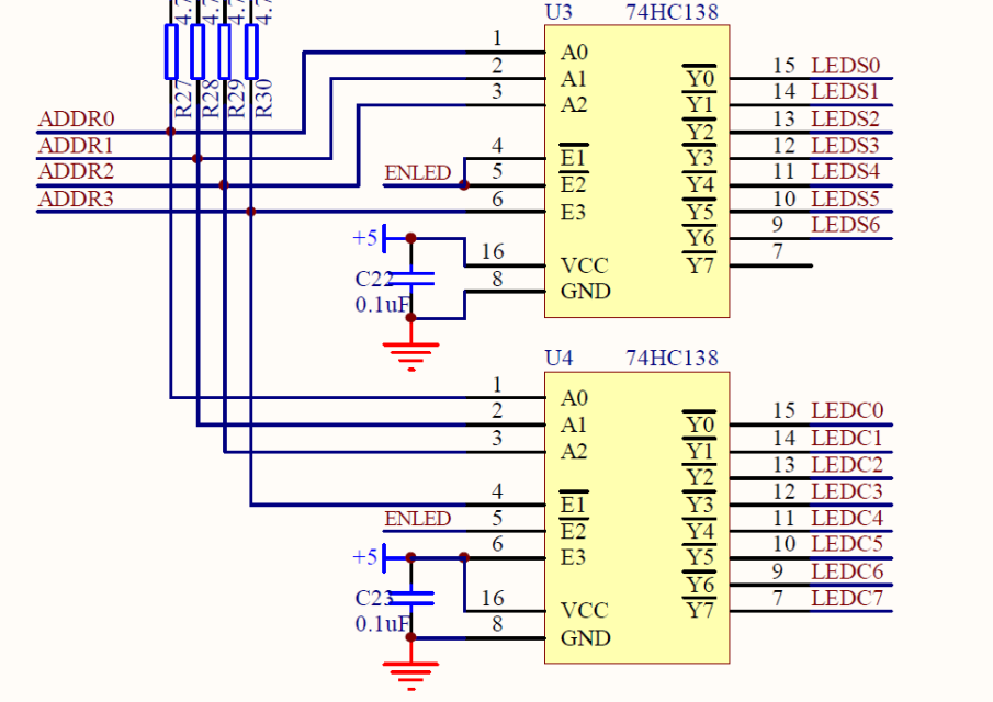 74hc138三八译码器工作原理和三极管的开关控制